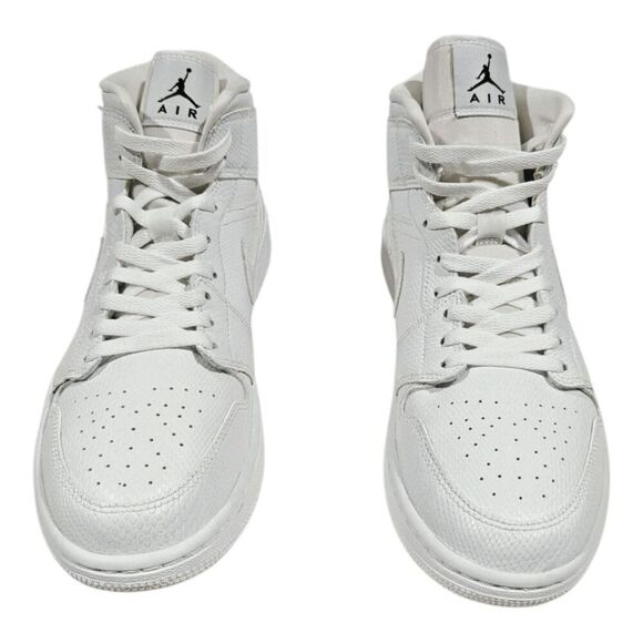 NIKE Air Jordan 1 Mid \'White Snakeskin\' Sneakers Size M10.5/W12 main image 9